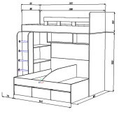 Кровать Тройняшка