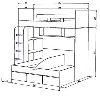 Кровать Тройняшка
