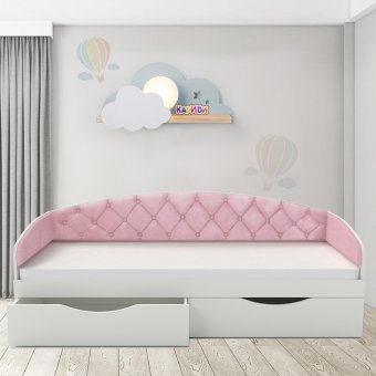 Кровать односпальная Беллуччи с каретной стяжкой