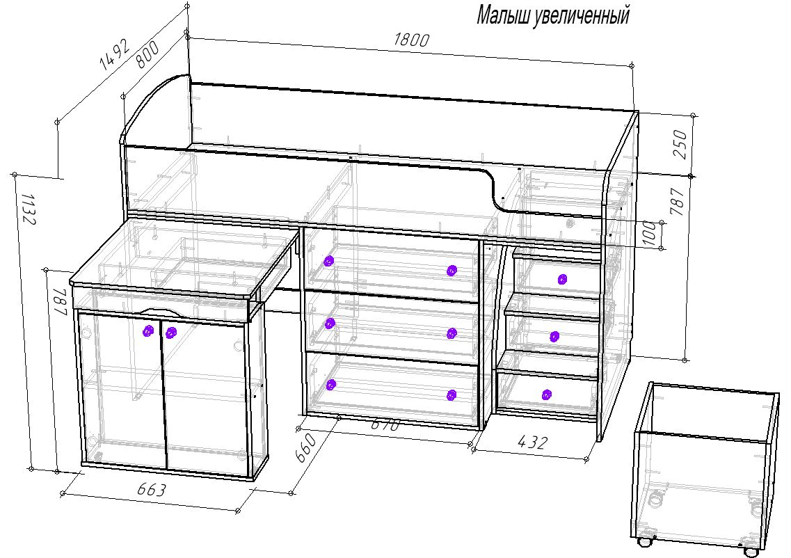 Детская кровать чердак схема сборки